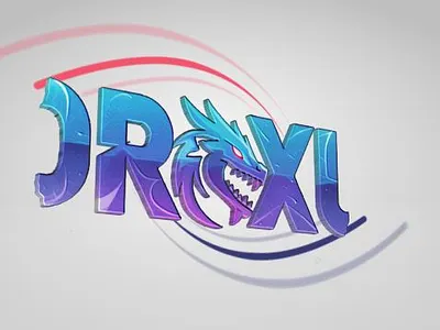 Digital illustration of a logo for a streamer called Draxu animation colorful logo personal branding