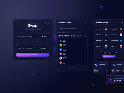 Crypto Exchange UI Components - DEXO blockchain buy clean components connect wallet crypto crypto wallet cryptocurrency design system dropdown exchange forms interface swap tokens ui kit user interface wallet web web3