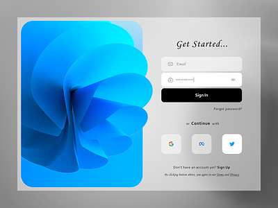 Login screen UI🍭 3d graphics 3d illustration apple aesthetics fluent design futuristic log in login macos minimal sign in sign up single sign on (sso) snow white swift tvos typography ui ux web welcome screen