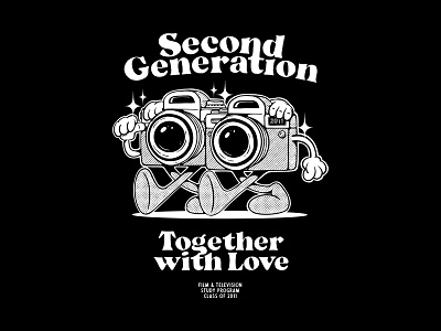 Second Generation - Together with Love branding camera cartoon character characterdesign design film graphic design illustration logo mascot television tshirtdesign vector