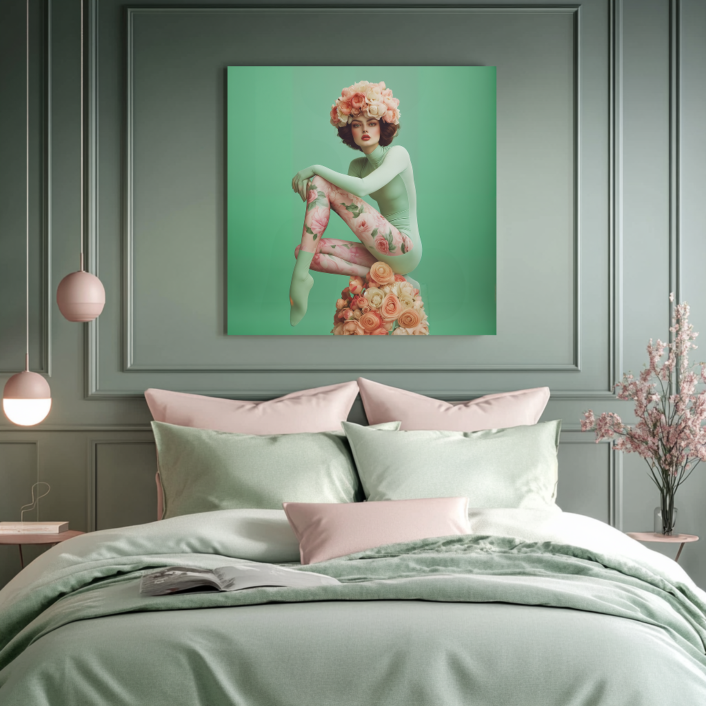 Elegant Floral Fantasy, Fashion Photography, Botanical Art Print art print boho botanical print botanical decor botanical wall art chic floral art design digital wall art elegant art poster elegant art print fashion art print fashion decor print floral fashion art floral photography floral portrait print illustration modern floral art nature inspired art printable art stylish wall art vogue photography