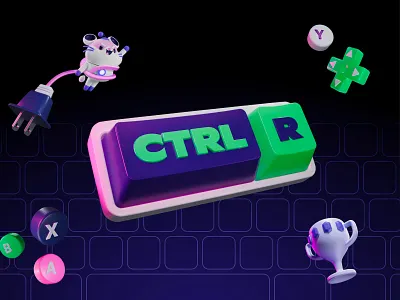 CTRL+R Branding 3d blender discord gaming graphic design icon design icons illustration keyboard