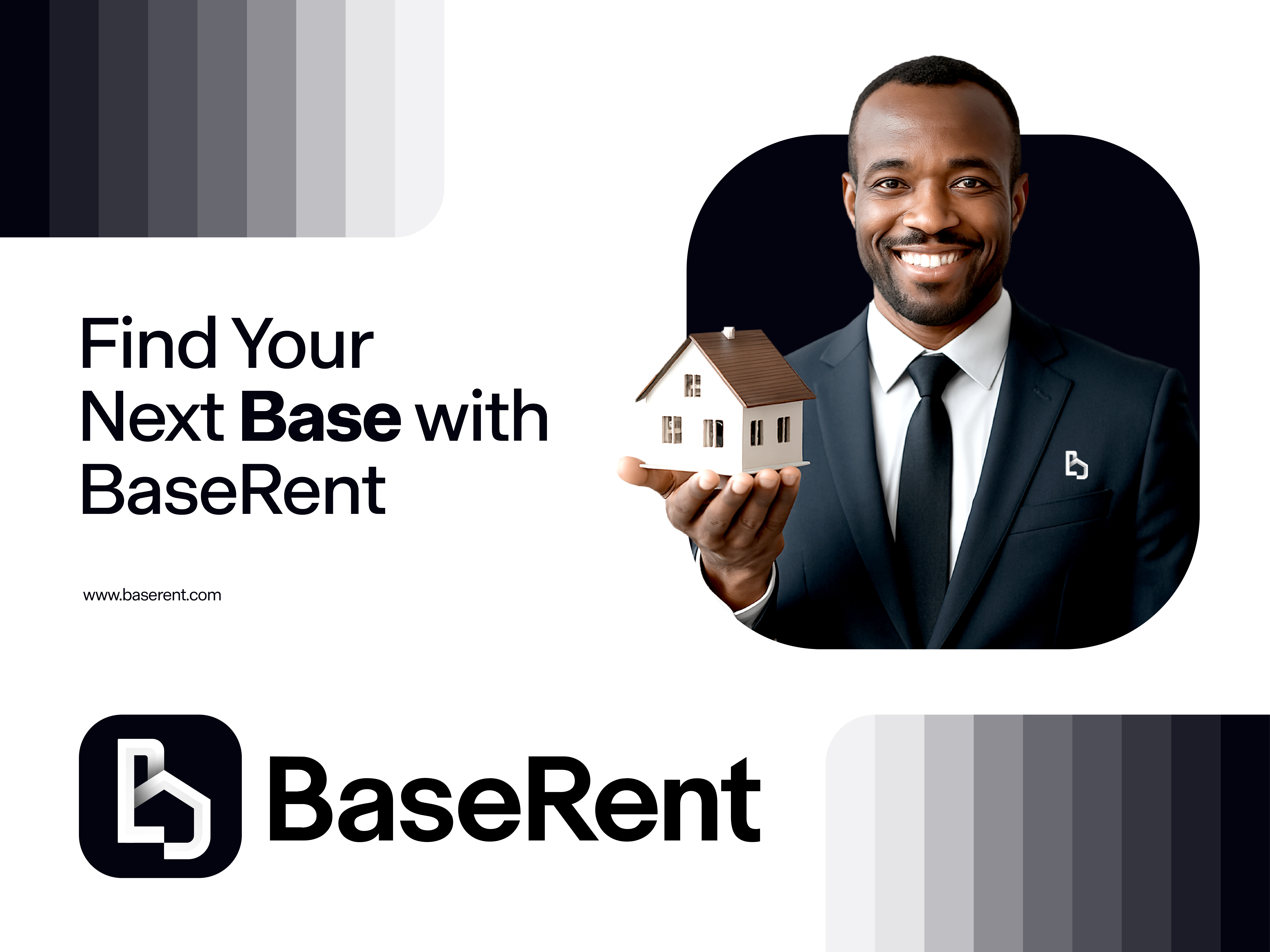 BaseRent Logo Design brand branding home home rent house rent icon identity letter b logo logo design logodesign logos logotype mark minimalism modern logo real estate symbol vector