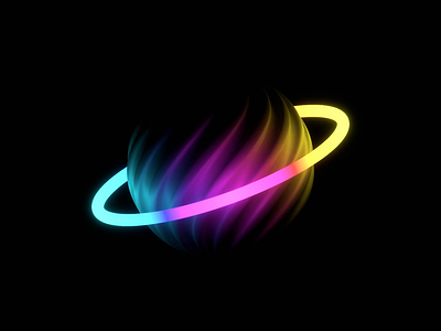 Neon Ring Planet 3d animation blender colorful cycles galaxy icon illustration loop motion graphics neon planet ring sphere spin