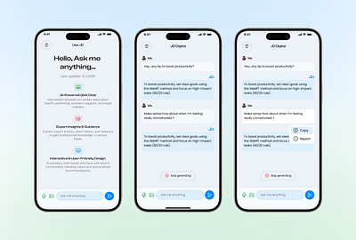 SmartTalk – AI Chatbot App UI Design ai aichat animation appdesign branding graphic design logo mobile mobileapp motion graphics ui webdesign website