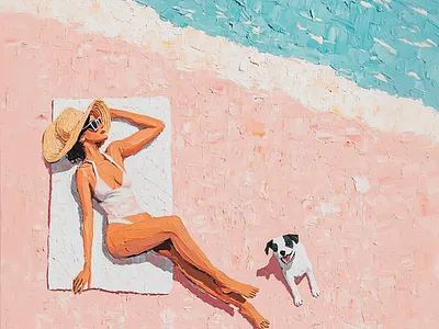 Beach Woman Wall Art, Coastal Summer Print, Ocean Painting aesthetic beach girl beach house decor beach illustration beach lifestyle art beach woman art boho summer print coastal aesthetic coastal wall art digital beach poster minimalist beach art modern coastal decor ocean painting ocean vibes decor pink beach art relaxing beach art seaside wall print summer beach print sunbathing poster tropical home decor vacation wall art