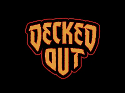 Decked Out board game branding calligraphy gothic graphic design lettering letters logo print trading cards type typography