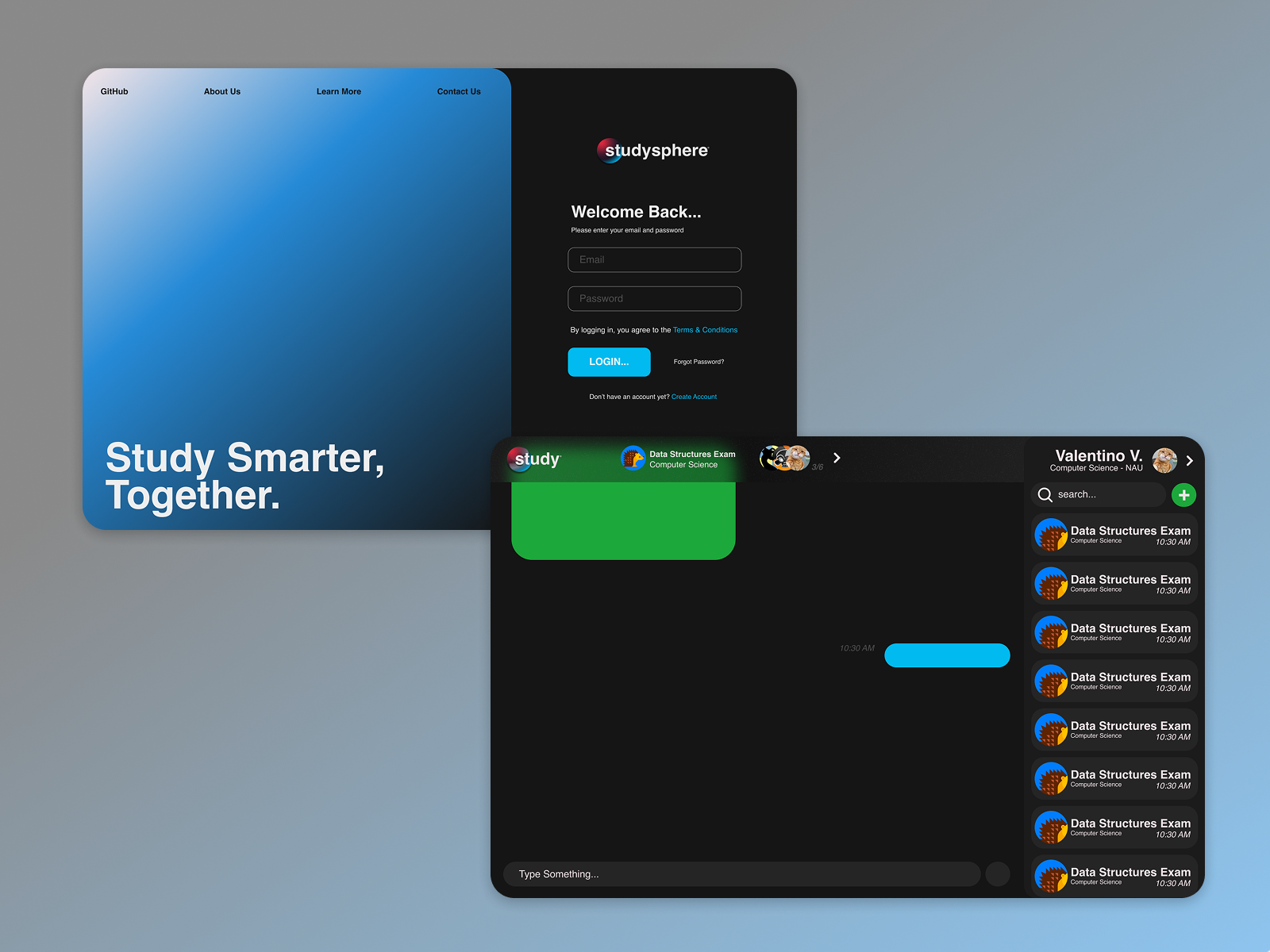 Example of StudySphere UI