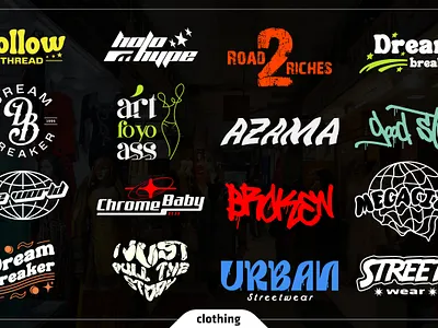 I will do urban clothing brand logo design branding clothing brand logo clothing brand logo design logo urban clothing urban clothing brand logo design vector y2k