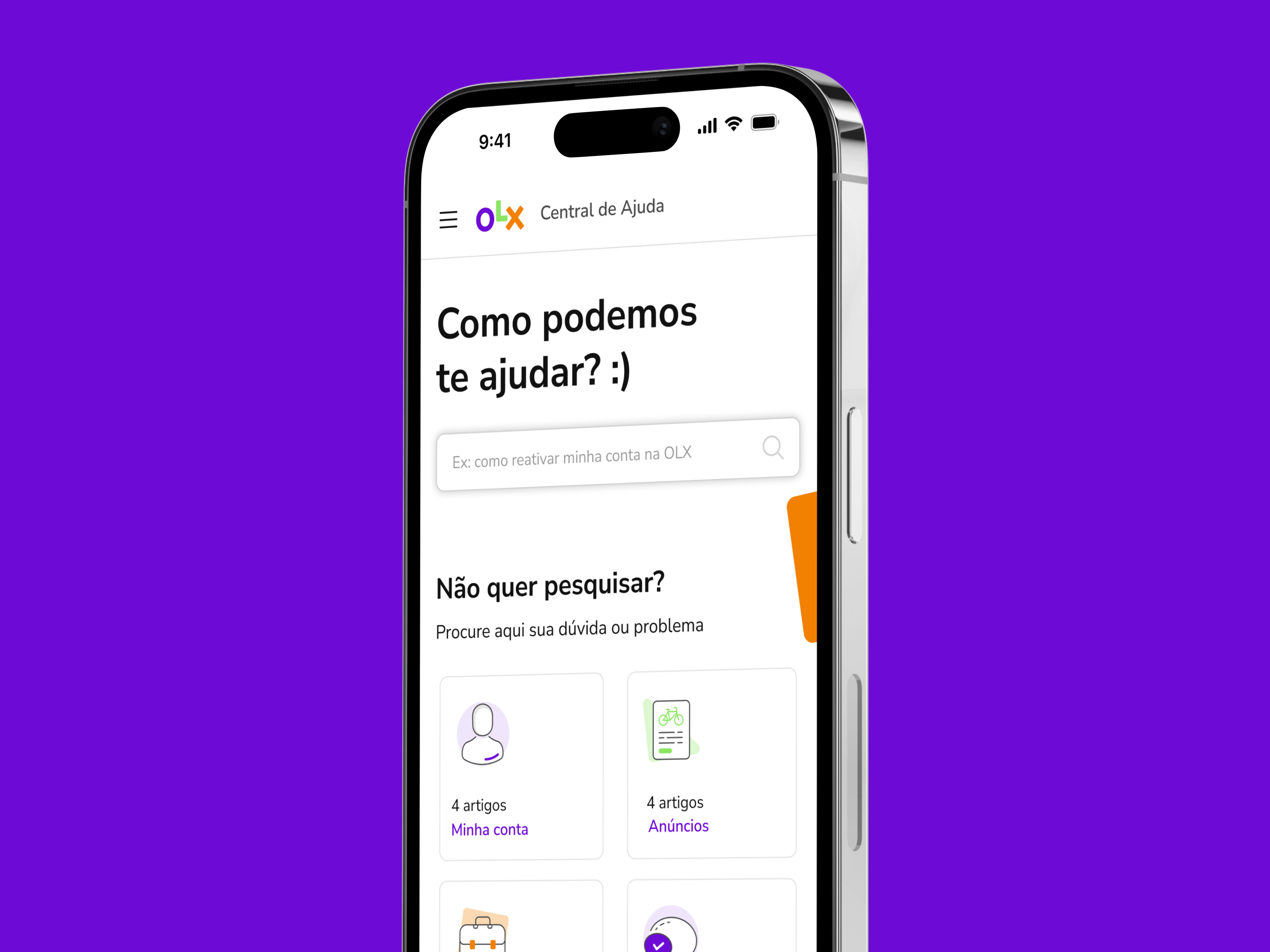 Help Center OLX Brasil ui ux