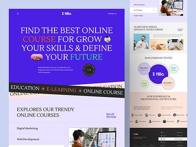 E-learning Website Design courses design e learning edtech education edutech elearning leanding page learning learning platform online course online courses online education online learning teaching uidesign uiux web webdesign website