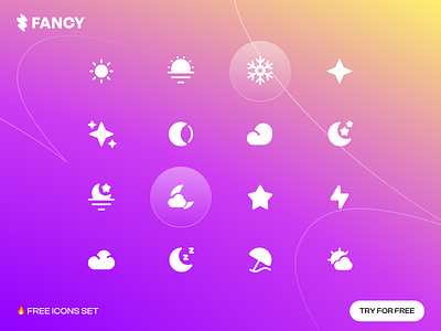 Fancy +11,000 Icons app clean cloud concept dailyui design flat icon icon set icons illustration profile raiting snow star sun ui weather
