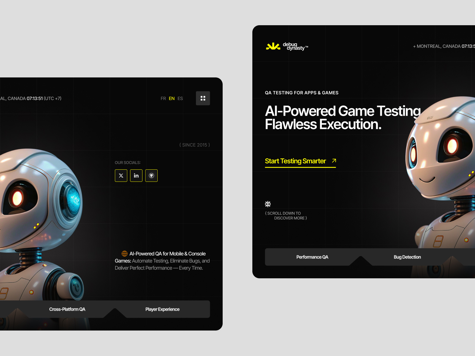 Example of UX/UI Design For Game Testing Company