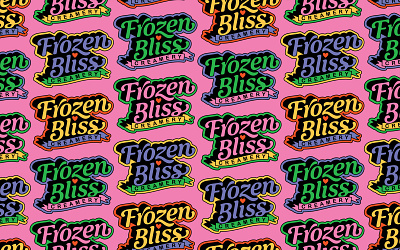 FROZEN BLISS CREAMERY branding design food foodandbeverage foodanddrink foodtruck freelanceillustrator graphic design graphicdesigner icecream icons illustration illustrator logodesign packaging packagingdesign pattern