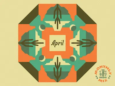 Monthly Mix: April album cover arizona cactus cloud cosmic desertwave desert landscape monthly mix moon new mexico playlist saguaro southwest spotify sunrise sunset texas western
