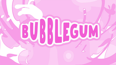 Bubblegum Typography bounce bubble bubblegum candy chewy colorful elastic fun gooey gum pink playful pop soft sticky stretch sweet text typography