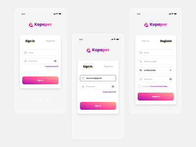 eCommerce Mobile App Log-In and Registration Page app design branding design ecommerce app ecommerce onboarding graphic design illustration loging page mobile app design product design prototype registration page sign up page ui ui ux design user journey map wireframe