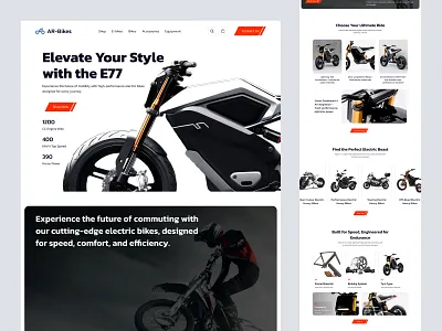 AR-Bikes Shopify store for E-Bike design homepage landing landingpage product design product detail product details page product landingpage product website shopify shopify landingpage shopify website web web design website