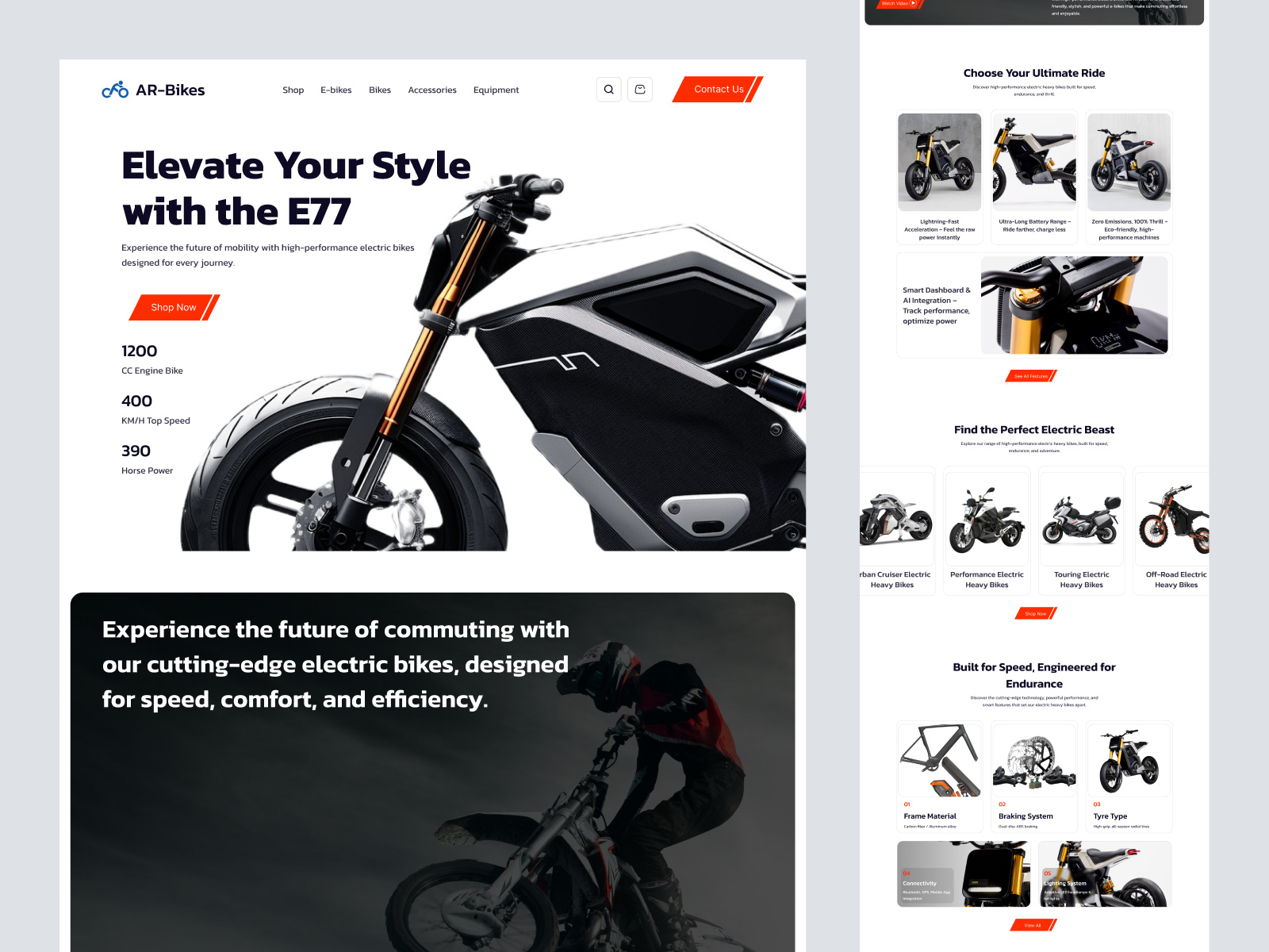 Example of AR-Bikes Shopify store for E-Bike