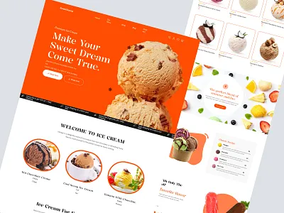 SweetScoop Shopify store for ice cream design e commerce homepage landingpage product design product detail page product details product landingpage product website shopify shopify landingpage shopify website web web design web page website website design