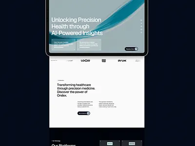 Ondex Homepage design health healthtech minimal modern tech ui webdesign website
