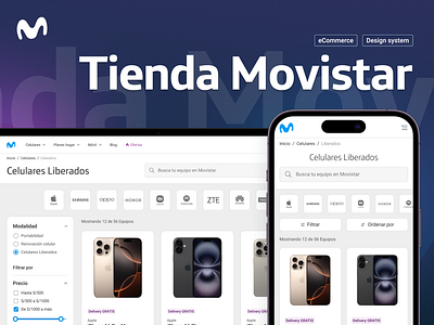Tienda online Movistar design system ecommerce metrics resposive design technology ui ux