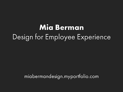 Design for Employee Experience