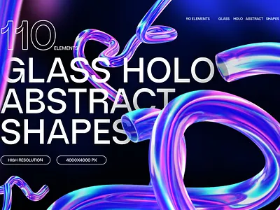 Glass Holo Abstract 3D Shapes 3d 3d blender abstract blue design download glass graphic design illustration purple tridimensi ui