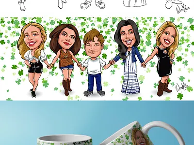 Caricature Family and friends caricature 2d