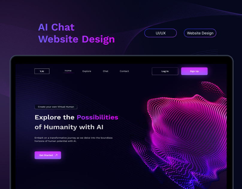 Y AI – Interactive AI Chatbot Platform Website Design tech ui user experience user interface ux ui design web development website design