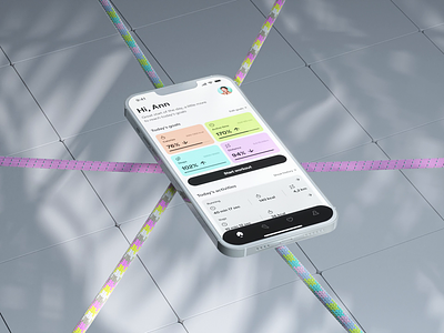 Activity Tracker App — Mobile Screens 3d 3d presentation animation fitness fitness app healthcare mobile app mobile design run app smart watch sport ui ui design wellness workouts