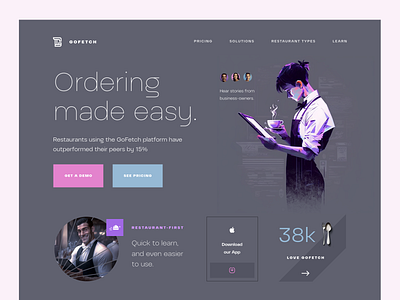 POS App Landing Page design minimalism ui ux webdesign website
