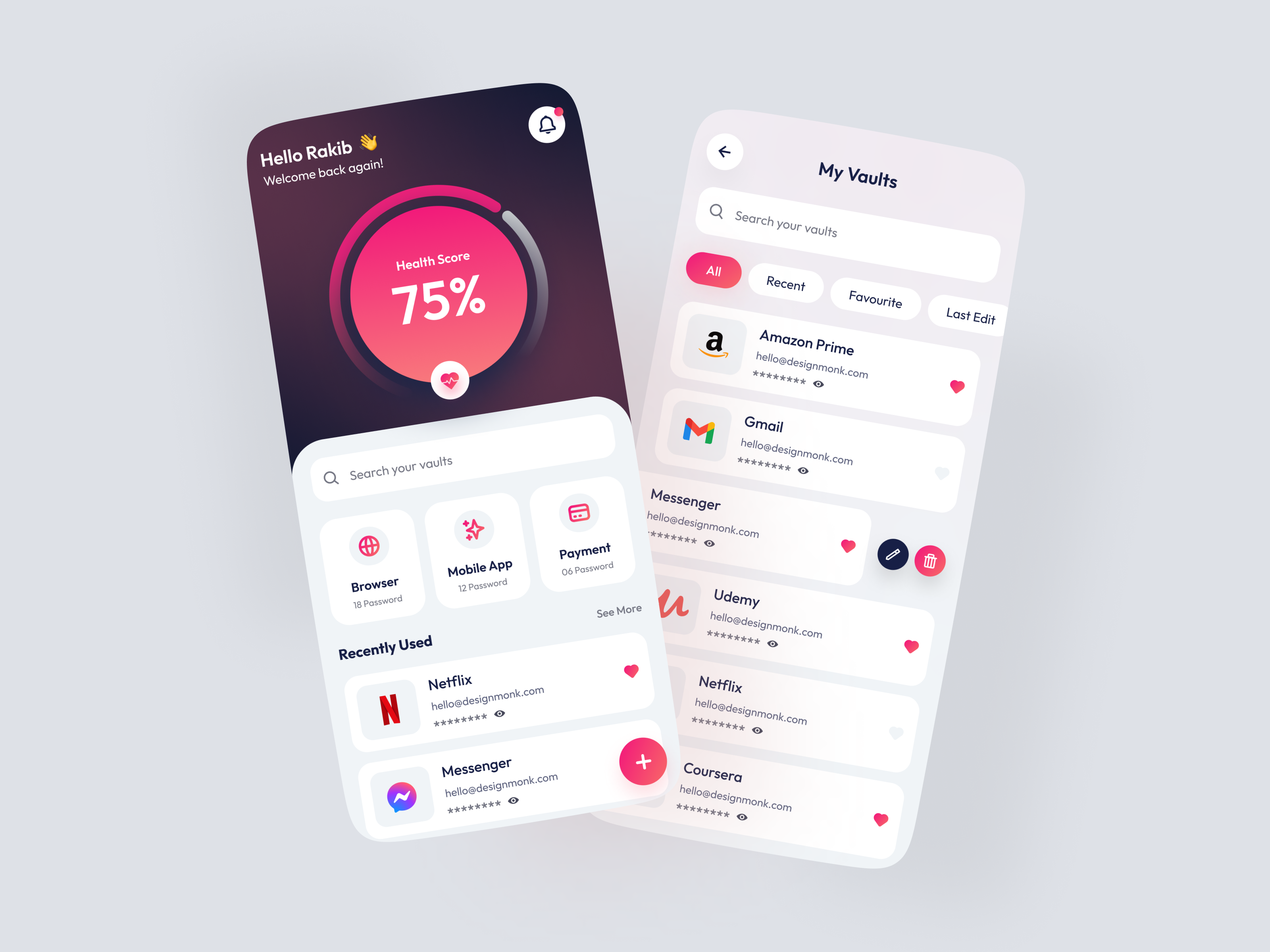 Password Manager App UI Concept [Free Figma File] by Design Monks - UX ...