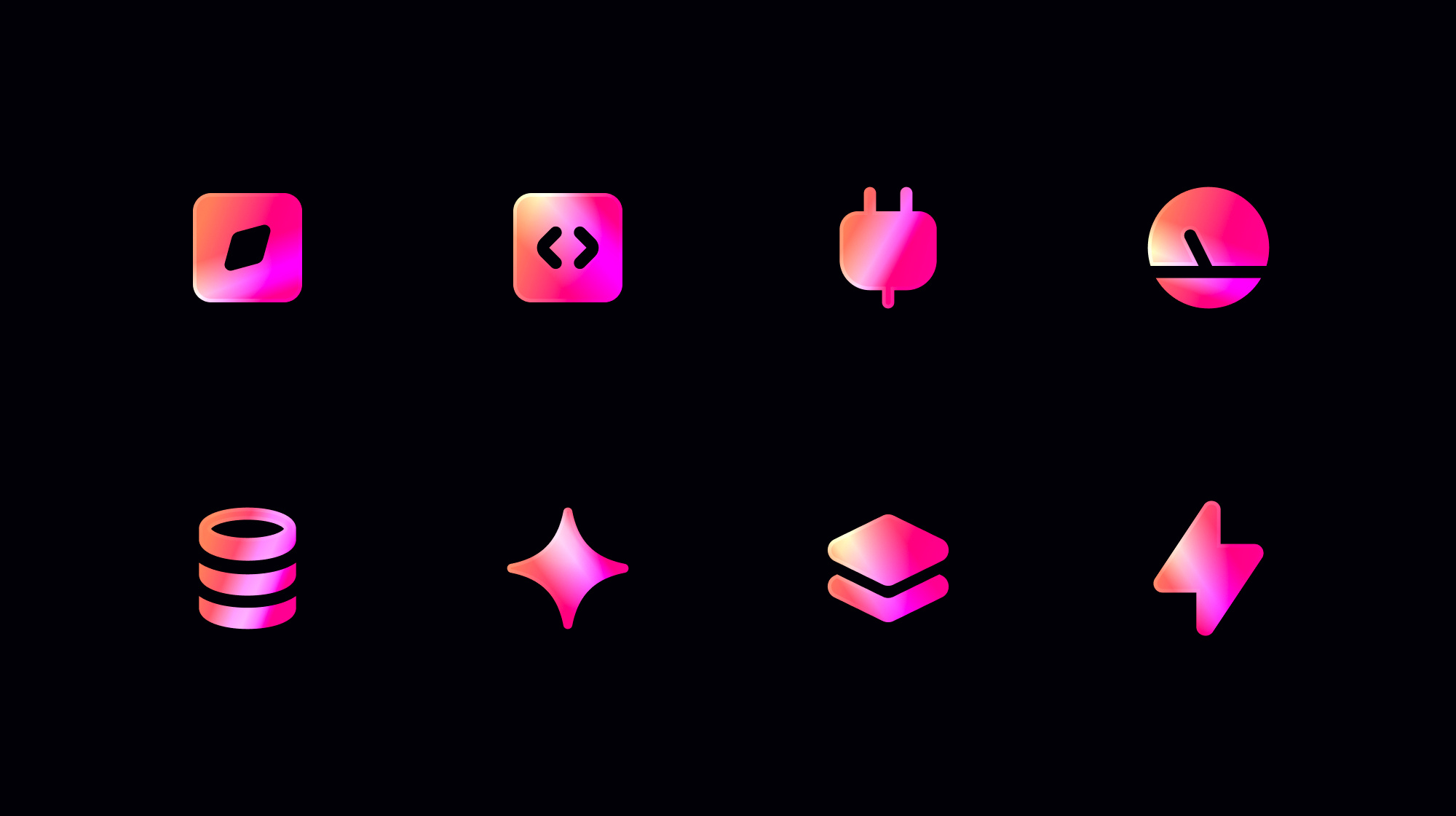shiny icons aesthetic branding clean design figma icons orange pink shine shiny web