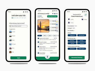 NomadNest-An AI based travel itinerary app appdesign ui ux