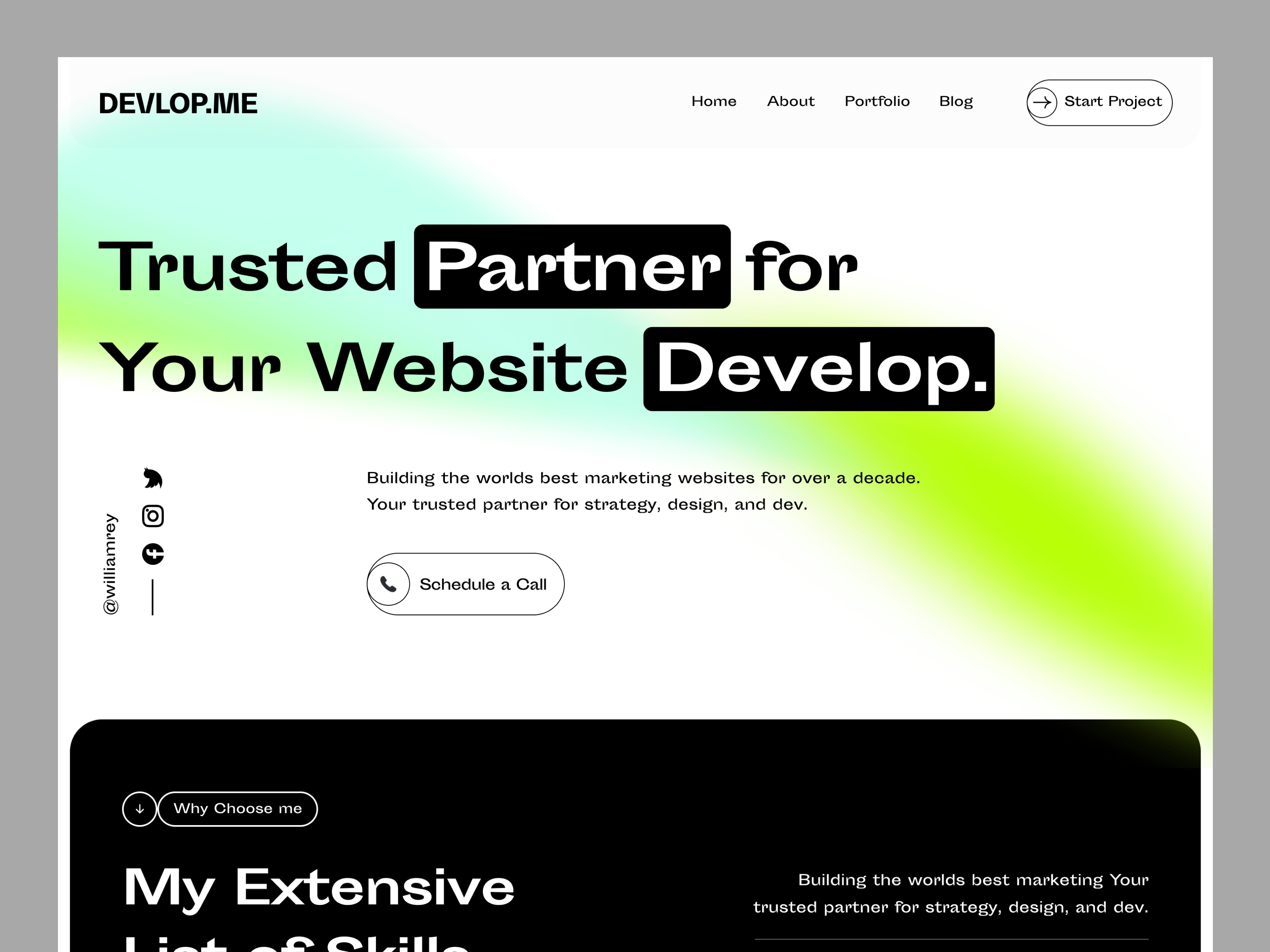 Developer portfolio landing page by M. Rahman for UIHUT - UI UX Design ...