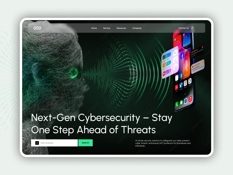 Next-Gen Cybersecurity- Hero Section ai branding cyber design hero section landing page modernui typography ui ux visualdesign website design