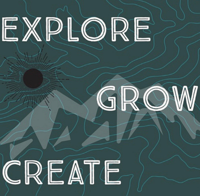 Explore - Grow - Create adobe illustrator design graphic design logo procreate