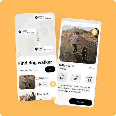 "Dog Walking" Case Study case study figma uiux visual design