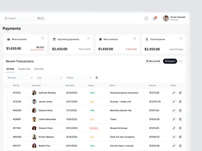 Proptech Payment Dashboard app b2b dashboard design fintech management payment platform product design property proptech saas ui ux website