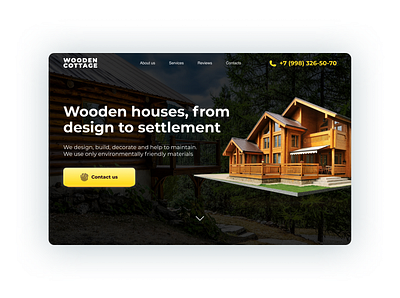 Wooden Cottage website design concept