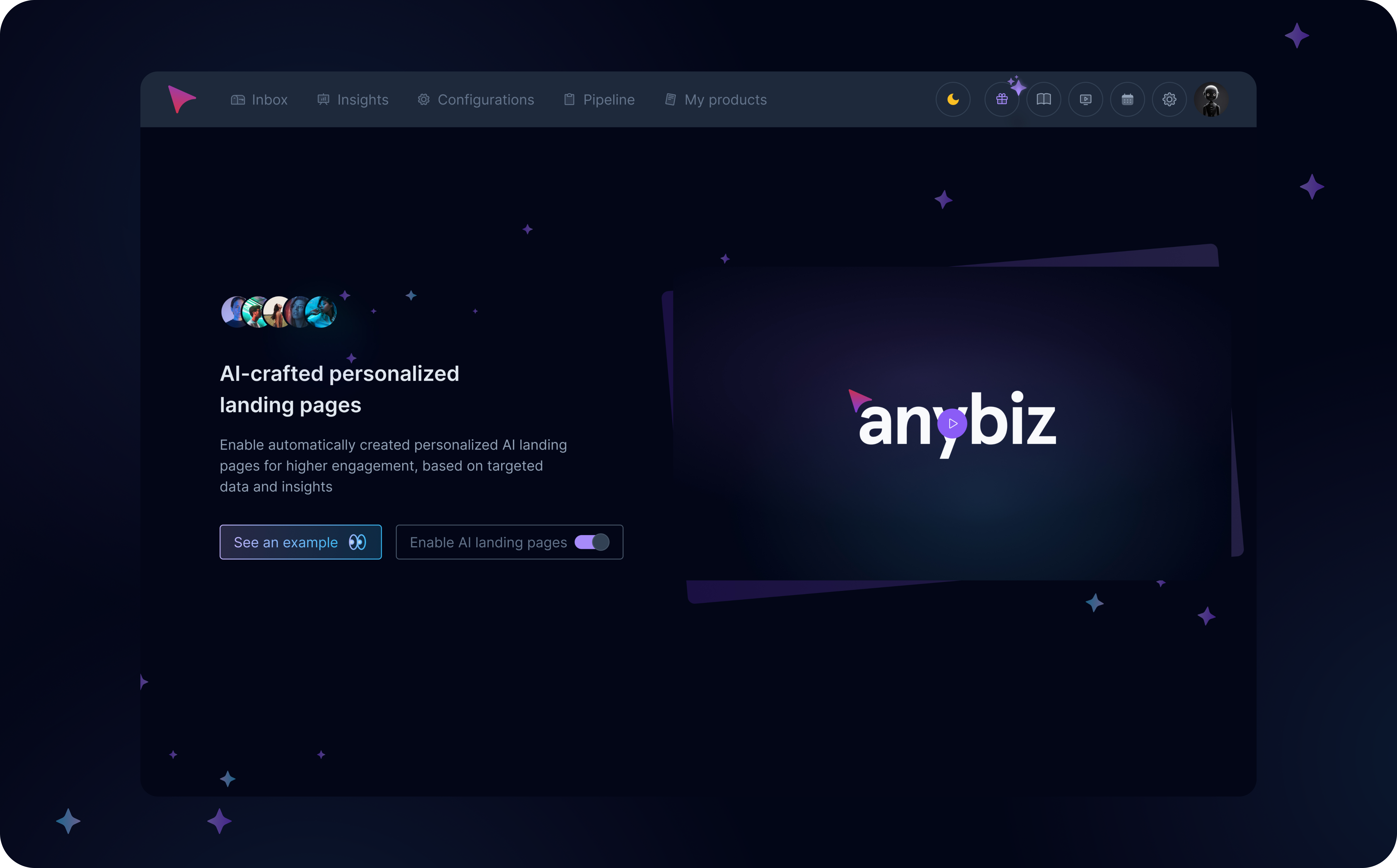 AnyBiz – Enable AI landing pages ai generated landing pages