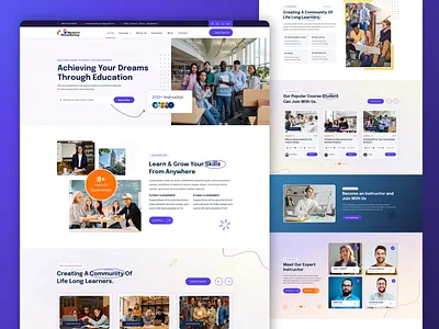 Education Platform Landing Page Design clean website design dribbble design education education landing page education website elearning elearning landing page elearning website figma figma design landing page landing page design ui ui ux design ui design uiux uiux design web design website