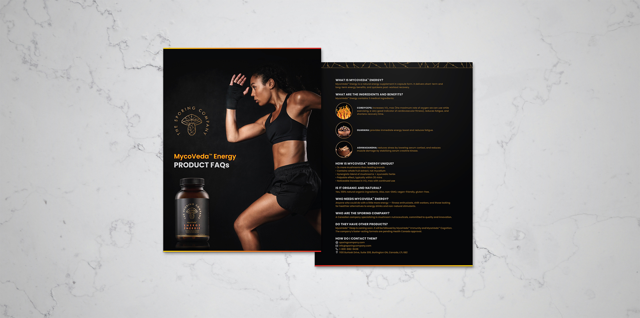 Flyer Design | Mushroom Nutraceutical Brand bold branding energy flyer flyer design healthcare mushroom nutraceutical print supplements wellness