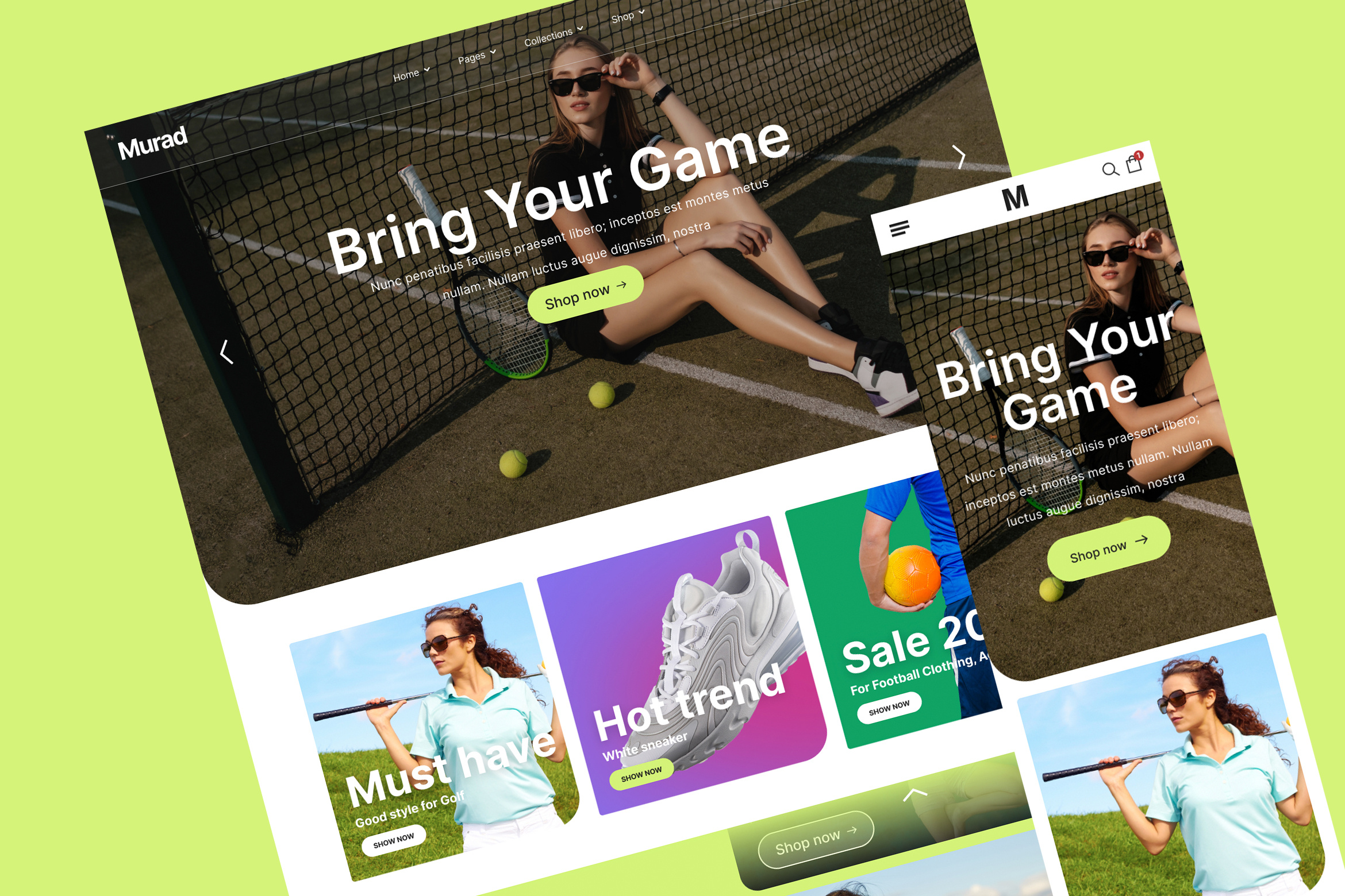 Murad - Sport Fashion Landing Page branding clothing design ecommerce fashion figma landingpage shoes sport ui uikits ux visual design website