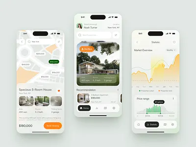 Mobile App Design for Real Estate app design application design design graphic design ios app design ui uiux ux