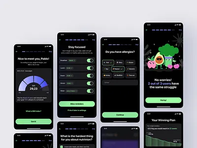 Calories Tracking App — Onboarding Screens app calorie tracking clean design graphic design illustration inspiration logo minimal mobile onboarding product tracking ui visual visual style