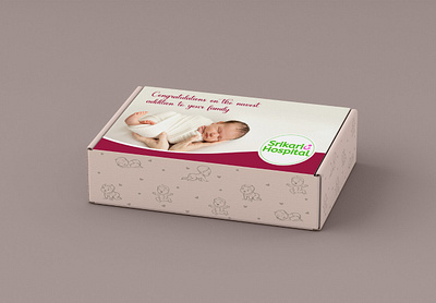 Hospital Gift Box Design for New Born Baby branding gift design graphic design logo print design