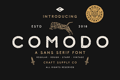 Comodo Font Family + Illustrations geometric