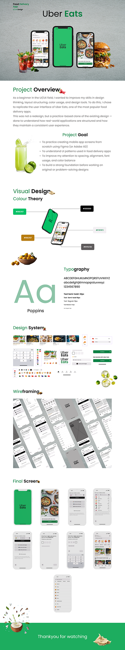 Uber Eats Clone Case Study app case study design figma food food delivery app mobbin motion graphics practice typography ui uiux design ux vector